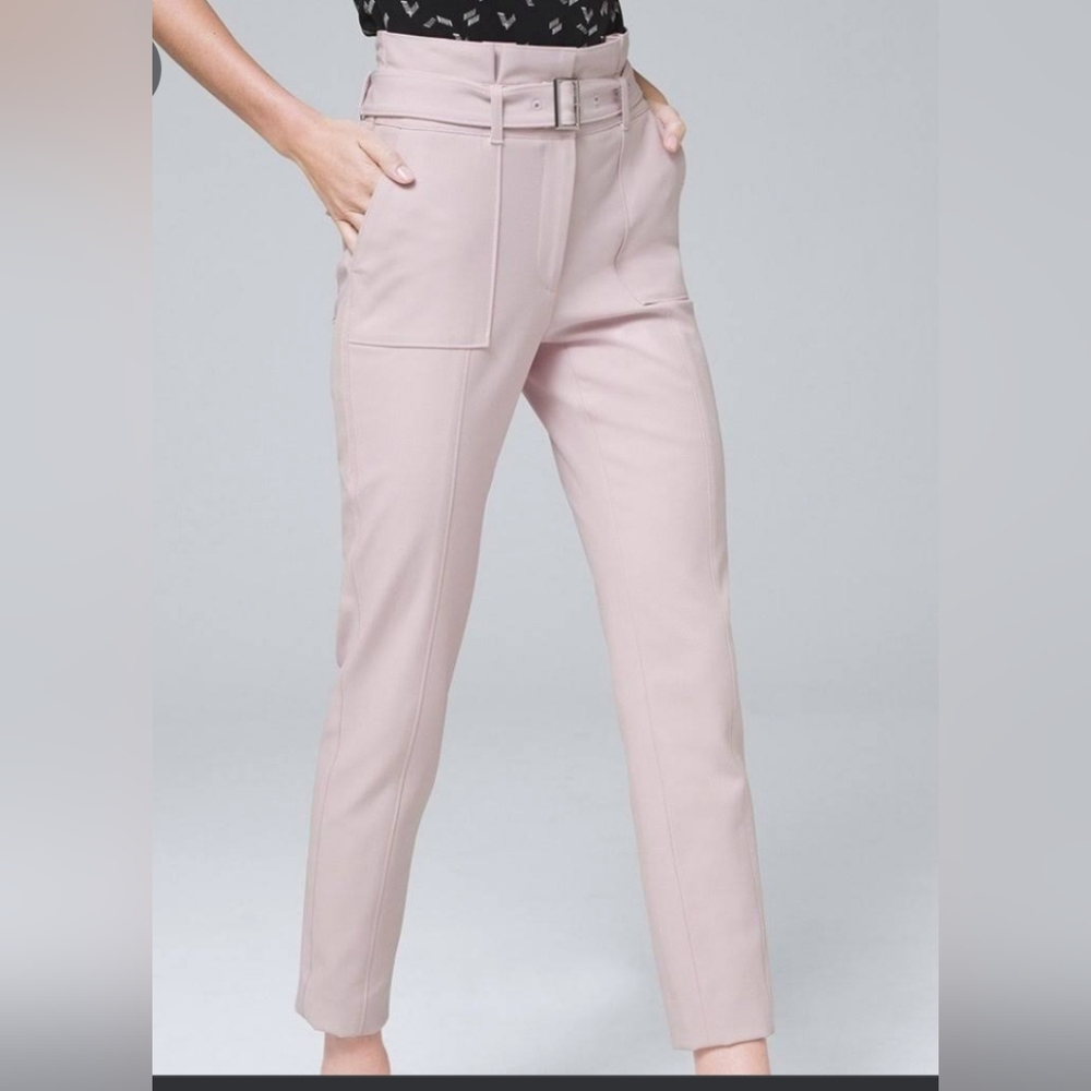 Blush pink pants, paperbag style nwt